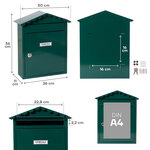Boîte aux Lettres en Acier  Visit E5743  Anti-pluie  Vert