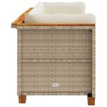 vidaXL Canapé de jardin avec coussins 3 places beige résine tressée