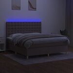vidaXL Sommier à lattes de lit et matelas et LED Taupe 160x200cm Tissu