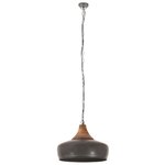 vidaXL Lampe suspendue industrielle Gris Fer et bois solide 35 cm E27