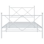 vidaXL Cadre de lit métal sans matelas et pied de lit blanc 100x200 cm