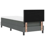 vidaXL Lit à ressorts avec tête de lit Gris foncé 80 x 200 cm tissu
