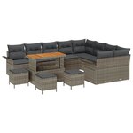 vidaXL Ensemble de canapé de jardin 13 Pièces Gris polyrotin