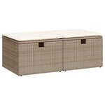 vidaXL Salon de jardin avec coussins 2 Pièces beige résine tressée acacia