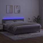 vidaXL Sommier à lattes de lit matelas et LED Gris clair 180x200 cm
