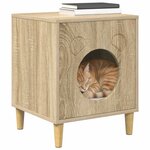 vidaXL Maison pour chat Sonoma 42 5 x 40 x 53 cm Bois d'ingénierie
