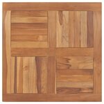 vidaXL Dessus de table Bois de teck solide Carré 80x80x2 5 cm