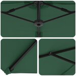 vidaXL Parasol cantilever de jardin Vert 372 x 198 x 243 cm