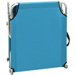 Vidaxl chaise longue pliable avec auvent acier turquoise et bleu
