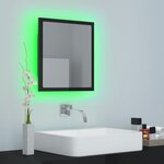 vidaXL Miroir LED de salle de bain Noir brillant 40x8 5x37cm Acrylique