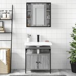 vidaXL Ensemble de meubles de salle de bain 2 Pièces Sonoma gris