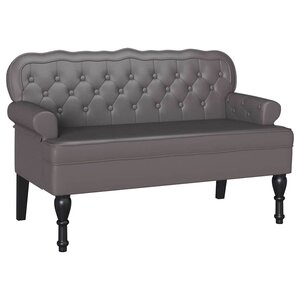 vidaXL Banc Chesterfield Gris 119.5 x 64.5 x 75 cm Cuir synthétique
