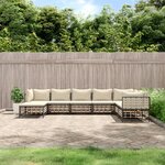 vidaXL Salon de jardin 8 Pièces avec coussins anthracite résine tressée