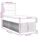 vidaXL Sommier à lattes de lit avec matelas Gris clair 100x200cm Tissu