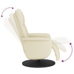 vidaXL Fauteuil inclinable avec repose-pieds crème similicuir