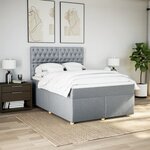 vidaXL Sommier à lattes de lit avec matelas Gris clair 140x200cm Tissu