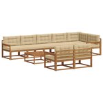 vidaXL Ensemble de canapés d'extérieur 9 Pièces Naturel et Beige