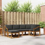 vidaXL Ensemble de canapés d'extérieur 6 Pièces Naturel et Anthracite