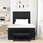 vidaXL Lit à ressorts avec matelas Noir 120 x 190 cm tissu