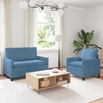 vidaXL Ensemble de Canapés 2 Pièces Bleu Tissu