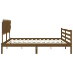 vidaXL Cadre de lit avec tête de lit marron miel 200x200cm bois massif