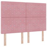 Lit Box Spring vidaXL avec Matelas & LED Rose 160x200 cm Velours