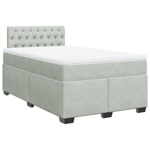 vidaXL Sommier à lattes de lit et matelas gris clair 120x190cm velours