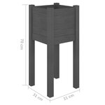Vidaxl jardinières d'extérieur 2 pièces gris 31x31x70 cm bois de pin