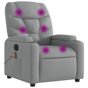 vidaXL Fauteuil de massage inclinable gris clair tissu