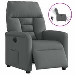 vidaXL Fauteuil inclinable électrique Gris foncé Tissu