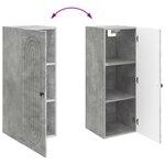 vidaXL Armoire Murale Gris béton 33 x 34 5 x 90 cm Bois d'ingénierie