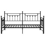 vidaXL Cadre de lit de jour avec tête de lit Noir 100 x 190 cm Acier