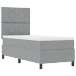 vidaXL Lit à ressorts avec matelas Gris clair 80 x 200 cm tissu