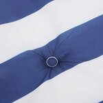 vidaXL Coussins de chaise à dossier haut lot de 4 rayures bleu/blanc