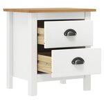 vidaXL Table de chevet Hill Blanc 46x35x49 5 cm Bois de pin solide