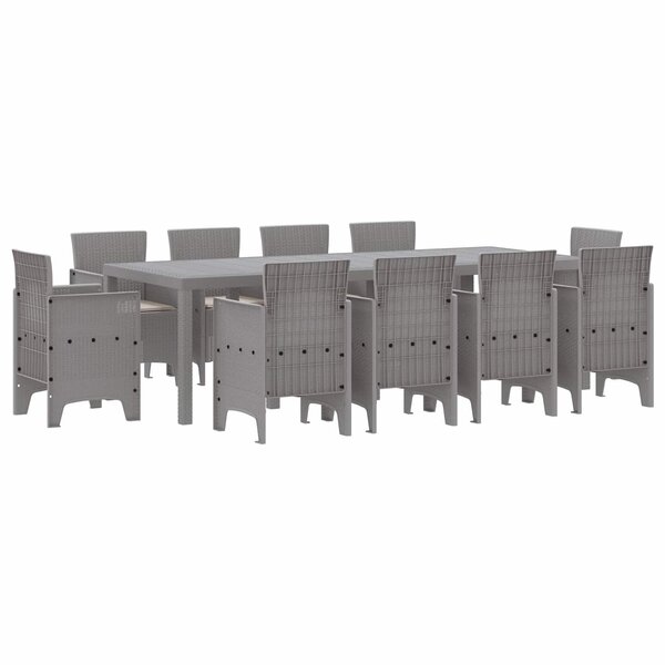 vidaXL Ensemble de salle à manger pour jardin 11 pc Gris clair