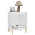 vidaXL Table de chevet Blanc brillant 40x35x50 cm Bois d’ingénierie