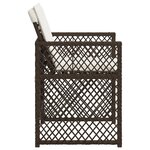 vidaXL Chaises de jardin avec coussins lot de 4 marron résine tressée
