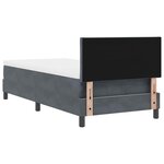 vidaXL Lit à ressorts avec matelas Gris foncé 100 x 200 cm tissu