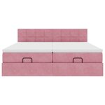 vidaXL Cadre de lit ottoman avec matelas rose 160x200 cm velours