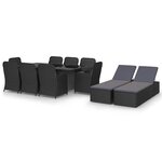 vidaXL Ensemble à dîner de jardin 11 Pièces Résine tressée Noir