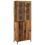 vidaXL Haut Armoire Montage mural 2 Pièces Bois ancien 69 5 x 34 x 180 cm