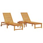 vidaXL Transat 3 pc Bois d'Acacia Massif Marron
