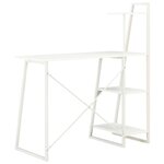Bureau table poste de travail meuble d'ordinateur informatique étude avec étagère 102 x 50 x 117 cm blanc 02_0023475
