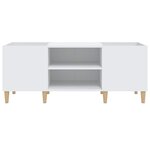 vidaXL Meuble à disques Blanc 121x38x48 cm Bois d'ingénierie