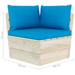 vidaXL Salon de jardin palette 6 Pièces avec coussins Épicéa imprégné