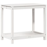 vidaXL Table de rempotage avec étagère blanc 82 5x50x75 cm massif pin