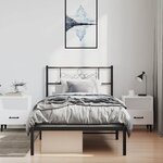 vidaXL Cadre de lit métal sans matelas avec tête de lit noir 100x200cm