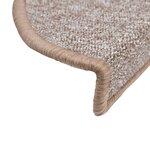 vidaXL Tapis d'escalier 15 pièces 56 x 17 x 3 cm Marron clair Demi-rond