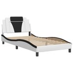 vidaXL Cadre de lit Viana avec LED sans matelas blanc et noir 100x200 cm